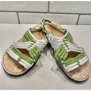 Green and White Women's Sandals